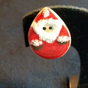 Vintage Handmade Santa Earrings